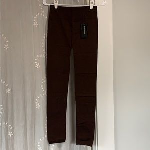 NWT Brown fleece lined leggings